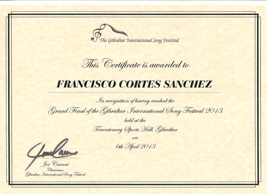 2013 Certificado Gibraltar