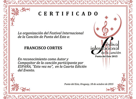 2015 Certificado Punta del Este