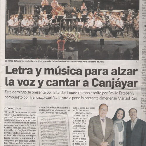 Canjáyar - Himno en el periódico